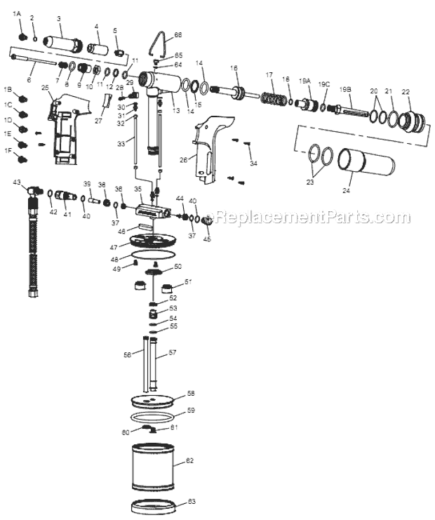 Page A Diagram and Parts List for CP9883 8941098830 Chicago Pneumatic Riveter
